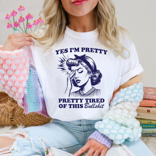 SINGLE COLOR SCREEN PRINT TRANSFER - YES I'M PRETTY